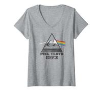 Femme Pink Floyd 1973 La Face cachée de la Lune Prism Rainbow T-Shirt avec Col en V