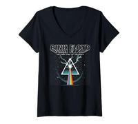 Femme Pink Floyd La Face cachée de la Lune Prism Lightning T-Shirt avec Col en V