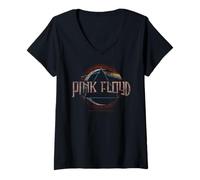 Femme Pink Floyd Le côté obscur de la Lune Pink Floyd T-Shirt avec Col en V