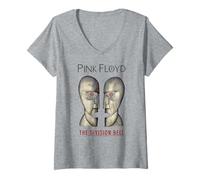 Femme Pink Floyd The Division Bell Couverture de l'album Visages T-Shirt avec Col en V