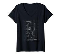 Femme Pink Floyd The Division Bell Schéma de tête T-Shirt avec Col en V