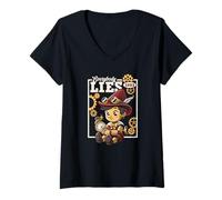 Femme Pinocchio steampunk lies - Everybody lies tee T-Shirt avec Col en V