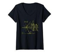 Femme Pioneer Plaque from Earth & Mankind to Aliens T-Shirt avec Col en V