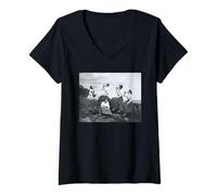 Femme Pique-nique à Sherman's Point de Theresa Babb T-Shirt avec Col en V