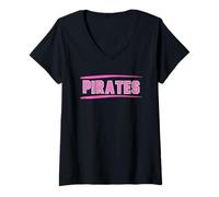 Femme Pirates T-Shirt avec Col en V