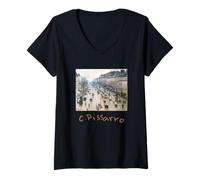Femme Pissarro Art T-Shirt avec Col en V