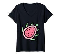 Femme Pitahaya : Pitahaya Tropical aux Fruits du Dragon T-Shirt avec Col en V