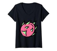 Femme Pitahaya : Pitahaya Tropical aux Fruits du Dragon T-Shirt avec Col en V