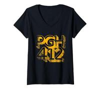 Femme Pittsburgh T-Shirt avec Col en V