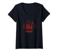 Femme Pixel Y2K Années 90 Le Chat Tomcat Effrayant a Peur sous la Queue étoilée T-Shirt avec Col en V