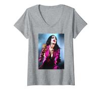 Femme PJ Harvey Live NYC Academy 1995 par David Corio T-Shirt avec Col en V