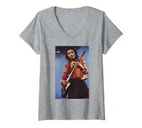 Femme PJ Harvey Performing Live In Red par Andy Willsher T-Shirt avec Col en V