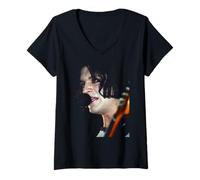 Femme Placebo Brian Molko Live Nancy Boy 36 degrés T-Shirt avec Col en V