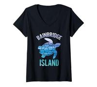 Femme Plage de Souvenirs de l'île de Bainbridge Île de Bainbridge T-Shirt avec Col en V