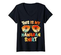 Femme Plage drôle tropicale de Luau sur l'île d'Hawaï, c'est mon hawaïen T-Shirt avec Col en V