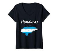 Femme Plage et Drapeau du Volcan Nicaragua T-Shirt avec Col en V