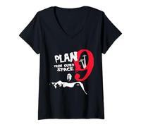 Femme Plan 9 de l'hommage à l'argile de l'inspecteur de l'espace extra-atmosphérique T-Shirt avec Col en V