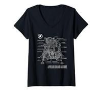 Femme Plan de la Capsule Lunaire de la Mission américaine Apollo T-Shirt avec Col en V