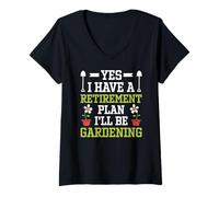 Femme Plan de retraite amusant Jardinier à la retraite Amoureux des plantes T-Shirt avec Col en V