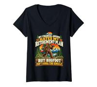 Femme Plan de Retraite Bigfoots : Mon conseiller Financier déteste ça, C'est drôle T-Shirt avec Col en V