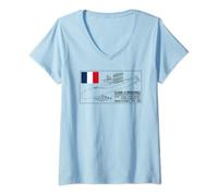 Femme Plan de sous-marin français de classe Le Redoutable T-Shirt avec Col en V