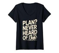 Femme Plan : Je n'en AI jamais Entendu Parler : Funny Squirrel Chaos T-Shirt avec Col en V