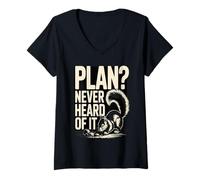 Femme Plan : Je n'en AI jamais Entendu Parler : Funny Squirrel Chaos T-Shirt avec Col en V