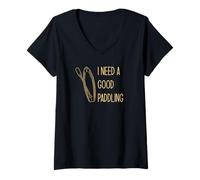Femme Planche à pagaie avec Inscription « I Need a Good Paddle Board » T-Shirt avec Col en V