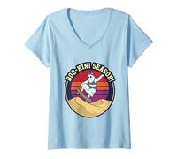 Femme Planche à roulettes Summerween Art Boo-Kini Ghost T-Shirt avec Col en V