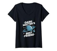 Femme Planet Nine « Dark Matter's Best Friend » Espace T-Shirt avec Col en V