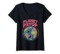 Femme Planet Psyop Conspiracy UFO Alien Abduction Agenda Secret T-Shirt avec Col en V