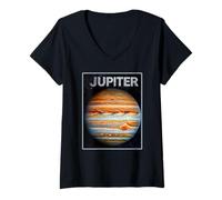 Femme Planète géante du gaz Jupiter T-Shirt avec Col en V