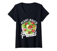 Femme Plant-Based and Proud T-Shirt avec Col en V