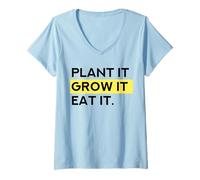 Femme Plant It Grow It Eat It (déclaration de Jardinage) T-Shirt avec Col en V