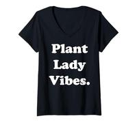 Femme Plant Lady Vibes Indoor Plant Lover T-Shirt avec Col en V