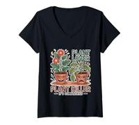 Femme Plant Lover Plant Killer It's Complicated Chaos intérieur - T-Shirt avec Col en V