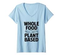 Femme Plante Alimentaire entière à Base pour Une Vie Plus Saine T-Shirt avec Col en V