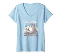 Femme Planter Un Jardin avec des Plantes est ma thérapie de résilience T-Shirt avec Col en V