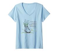 Femme Planter Un Jardin, C'est Croire à Demain Une Citation Bien-aimée T-Shirt avec Col en V