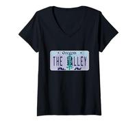 Femme Plaque d'immatriculation Oregon Rogue Valley Or Grants Pass T-Shirt avec Col en V