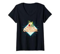 Femme Playa Del Carmen au Mexique avec Cocktail Souvenir Yucatan T-Shirt avec Col en V
