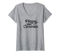 Femme Playa Del Carmen Mexico T-Shirt avec Col en V