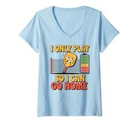 Femme Playa So I Can Go Home Pickleball Paddle T-Shirt avec Col en V