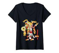 Femme Playera de Mexico - Mayas - Aztèques - Dia de Los Muertos T-Shirt avec Col en V