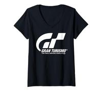 Femme PlayStation Gran Turismo The Real Driving Simulator Grey T-Shirt avec Col en V