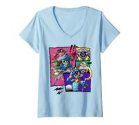 Femme PlayStation Sly Cooper Bentley and Murray Action Panels T-Shirt avec Col en V