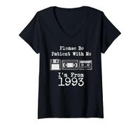 Femme Please Be Patient with Me I'm from 1993 Vintage Birthday T-Shirt avec Col en V