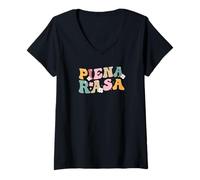Femme Pleine Rasa - Écrits drôles T-Shirt avec Col en V