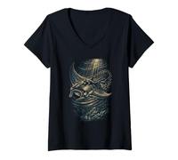 Femme Plongée en apnée T-Shirt avec Col en V