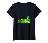 Femme Plongée sous-Marine Nitrox Diver T-Shirt avec Col en V